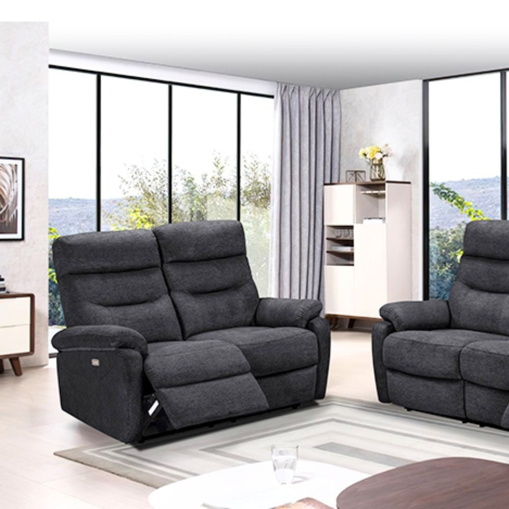 Divano 2 posti Brienz 2 recliner elettrici grigio scuro