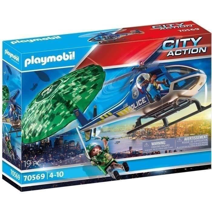 Image of PLAYMOBIL - 70569 - Elicottero della polizia e paracadutista
