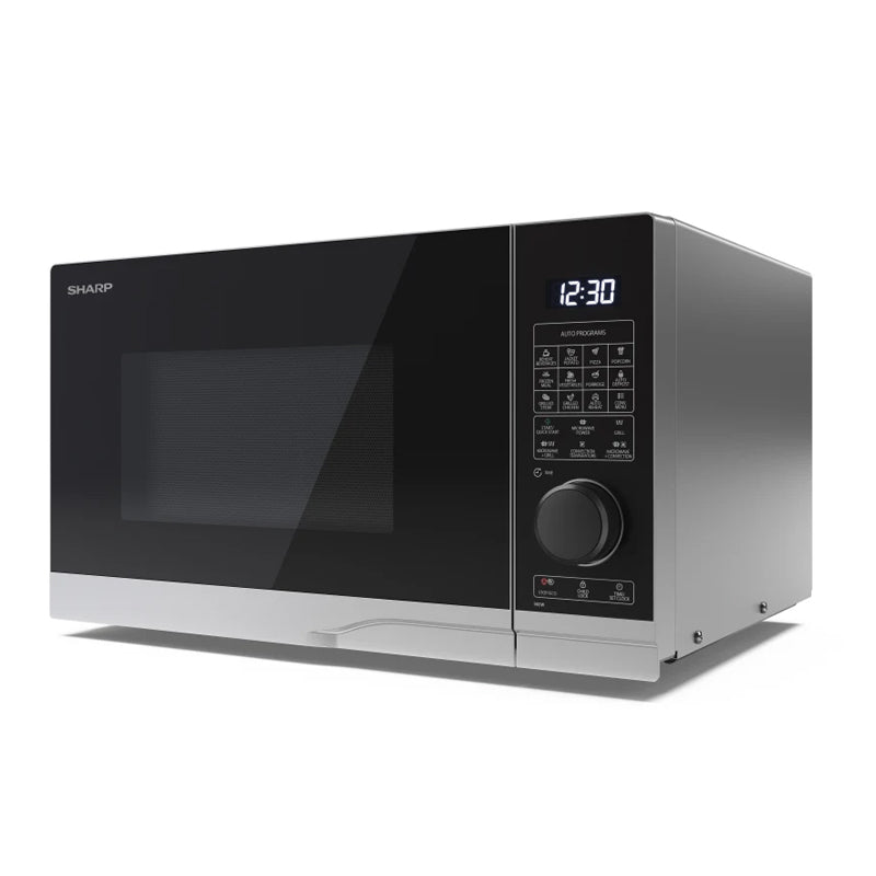 Image of SHARP YC-PC284AE-S - FORNO A MICROONDE 28L - 900W - CONTROLLO DIGITALE - GRILL - 11 LIVELLI DI POTENZA - BLACK/SILVER