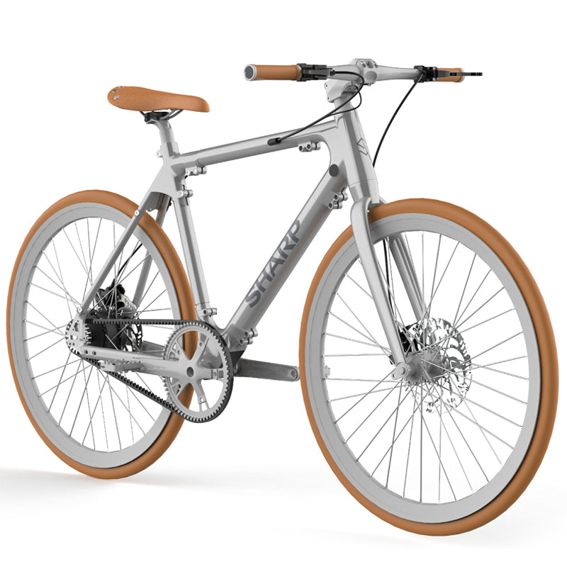 SHARP MILANO (BK-RS08E-S) CITY E-BIKE (ARGENTO METALLIZZATO) - BICICLETTA ELETTRICA - RUOTE 28'''' KENDA - MOTORE 250W 36V - BATTERIA 36V 7AH CERTIFIC