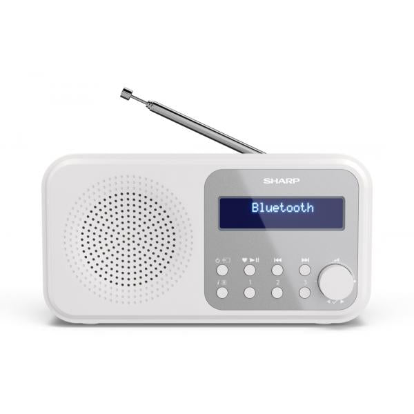 Image of SHARP DR-P420(WH) - RADIO DIGITALE PORTATILE - DAB/DAB+ - LCD MONOCROMATICO - bluTOOTH 5.0 - WHITE