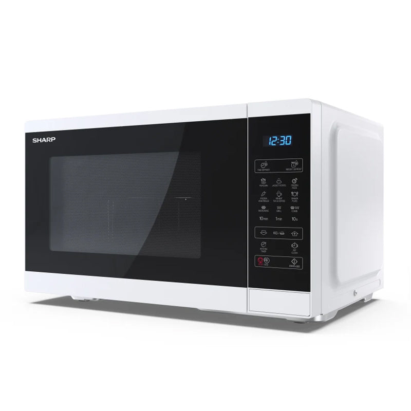 Image of SHARP YC-MG252AE-W - FORNO A MICROONDE 25L - 900W - CONTROLLO DIGITALE - GRILL - 11 LIVELLI DI POTENZA - FULL WHITE