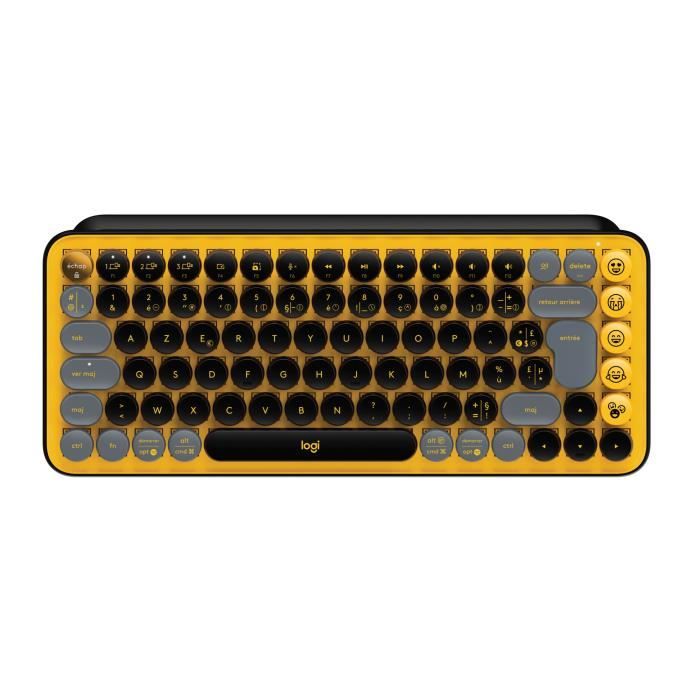 Image of Tastiera wireless Logitech - Tasti POP meccanici con tasti Emoji personalizzabili, Bluetooth o USB, design compatto e durevole - Giallo