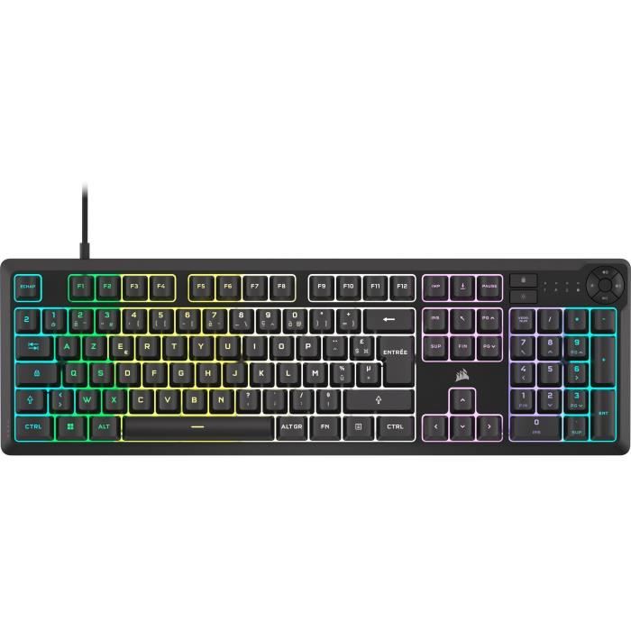 Tastiera gaming a membrana cablata - CORSAIR - K55 CORE RGB - Retroilluminazione RGB a 10 zone - Grigia - Silenziosa e reattiva