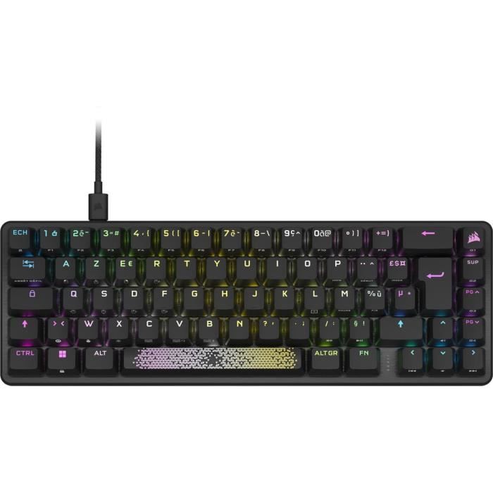 Tastiera da gioco ottica e meccanica - CORSAIR - K65 PRO MINI - Retroilluminazione LED RGB - Interruttori CORSAIR OPX - Nera