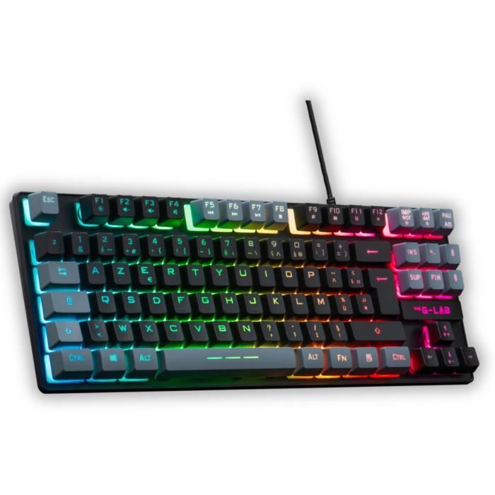 Image of Tastiera da gioco - The G-Lab - KEYZ CAESIUM - RGB - Nero e grigio - TKL