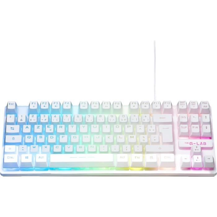 Image of Tastiera da gioco - Membrana RGB TKL - THE G-LAB - KEYZ-CAESIUMT-W/FR - Layout FR - 12 scorciatoie - 100% personalizzabile - Bianca