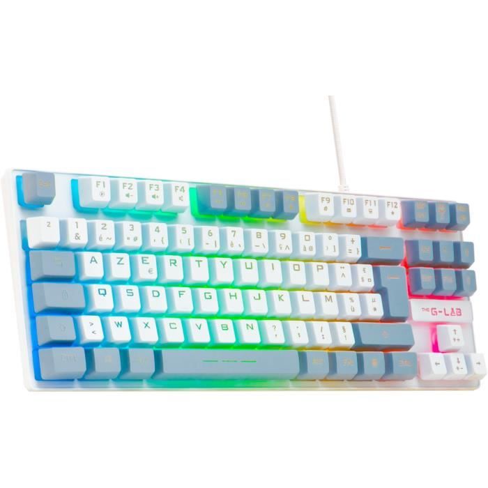 Image of Tastiera da gioco - The G-Lab - KEYZ CAESIUM - RGB - Bianco e grigio - TKL