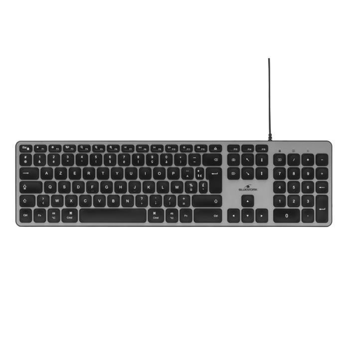Tastiera cablata - Bluestork - KB Mac - Azerty - Compatibile con Mac - Nero
