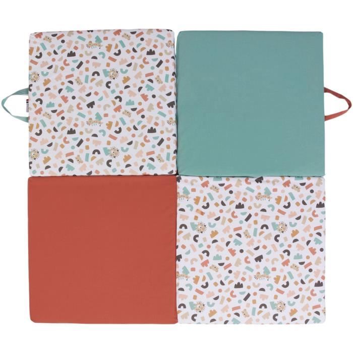 Image of Tappeto da gioco Malin - TINEO - Tappetino evolutivo multifunzione 3 in 1 - 120 x 120 cm - Geometrico / Animali divertenti