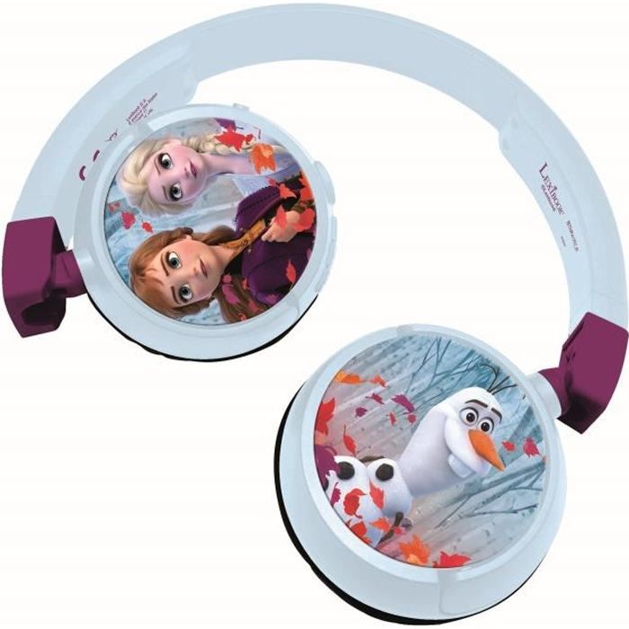 Image of SNOW QUEEN Comode cuffie pieghevoli 2 in 1 blutooth e cablate per bambini con limitazione del suono - LEXIBOOK