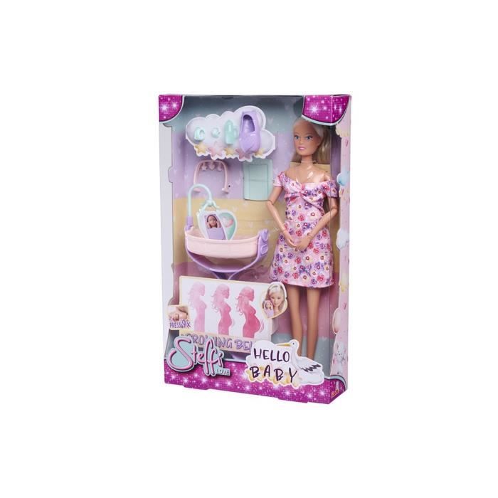 Image of Smoby - Steffi Love - Futura Mamma - Bambola manichino incinta (29cm) - Accessori bebè - Bottone per allargare la pancia