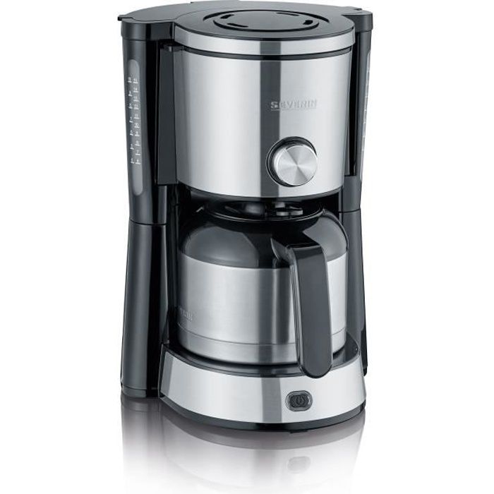 Image of SEVERIN KA4845 TypeSwitch Caffettiera con filtro isotermico, Selettore di aromi, 8 tazze, Capacità: 1 L, Potenza: 1000 W, Acciaio inossidabile / Nero