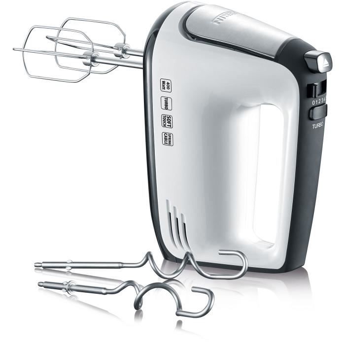 Image of SEVERIN HM3830 Mescolatore elettrico: mescola, batti, impasta - 5 velocità + funzione turbo, 1600 giri / min, 2 fruste e ganci in acciaio inox