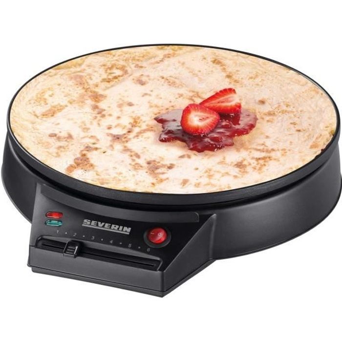 Image of SEVERIN CM2198 - Crepiere diametro 30cm 1000W - Termostato regolabile - Include spatola per crepe e distributore di pasta in legno - Nero