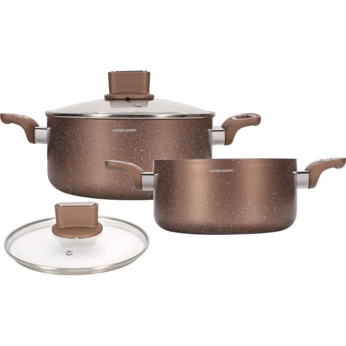 Image of Set di pentole - ARTHUR MARTIN - AM9820 - 20-24 cm con coperchio in vetro - Alluminio - Tutte le fonti di calore compresa l'induzione