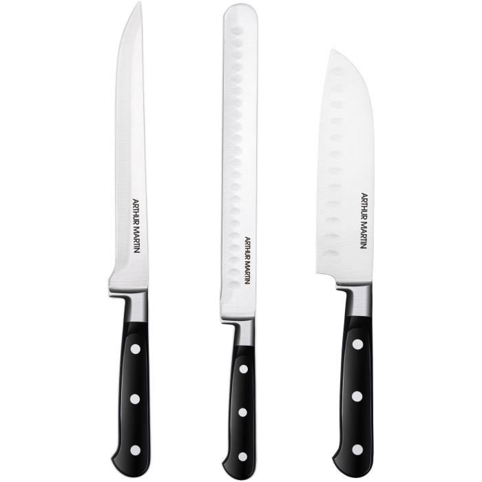 Set di coltelli - ARTHUR MARTIN - AMC1586 - Set di coltelli - 3 pezzi - Nero