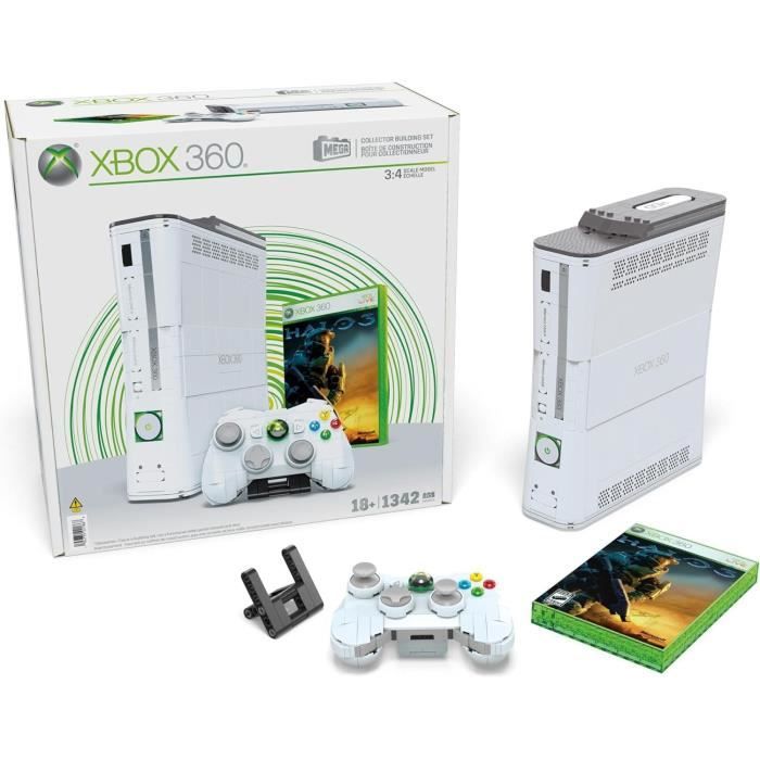 Set di costruzione - MEGA - Replica Xbox 360 - 1342 pezzi - Controller con LED - Per adulti