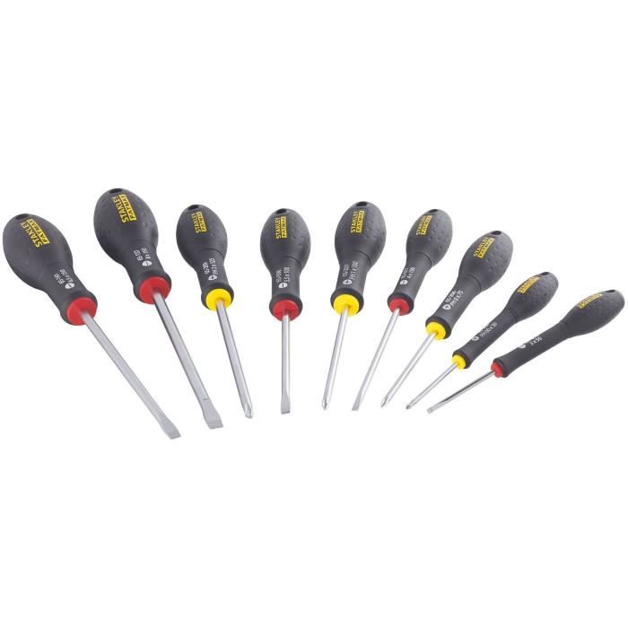 Set di 10 cacciaviti - STANLEY FATMAX - FMHT65439-0 - Elettricista + Meccanico + Phillips + Tester
