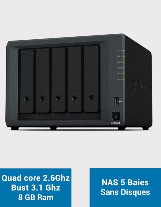 Server NAS espandibile a 5 alloggiamenti SYNOLOGY - DS1522+