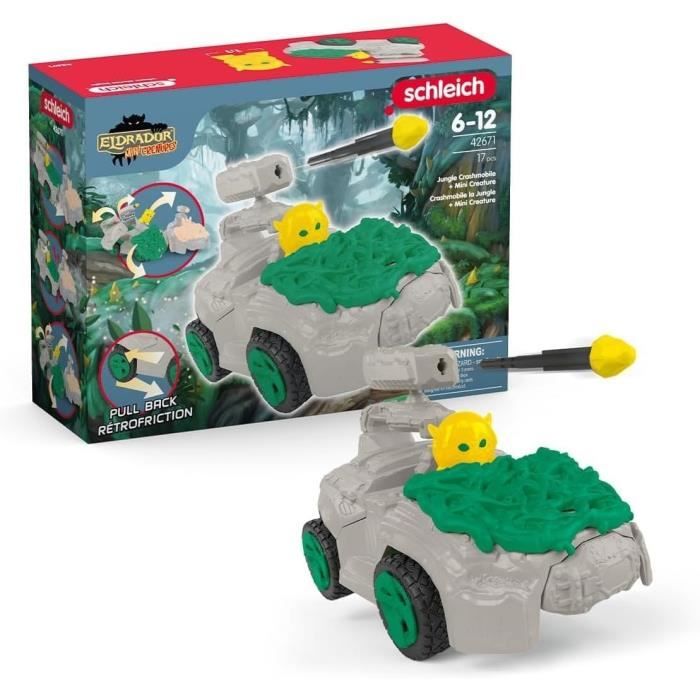 Image of SCHLEICH- Jungle Crashmobile con Mini Creatura- 42671- Gamma Eldrador Mini Creatures