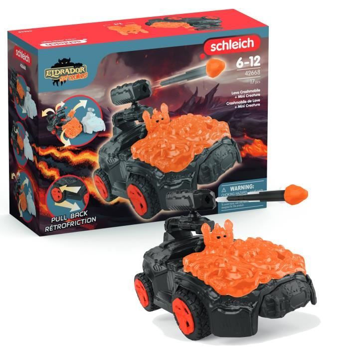 Image of SCHLEICH - 42668 ELDRADOR CREATURES Lava Crashmobile con Mini Creatura - Set di auto con figura fantastica
