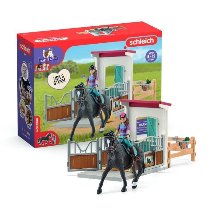 Image of Scatola per cavalli Lisa e Storm, statuetta e accessori per cavalli, SCHLEICH 42709 Horse Club, 5 anni