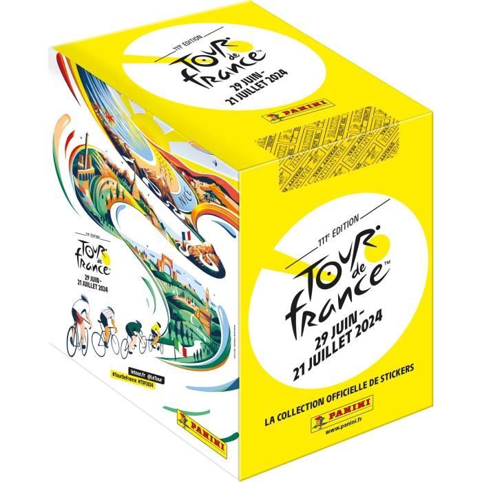 Image of Scatola di adesivi - PANINI - Collezione ufficiale Tour de France 2024 - Contiene 36 buste da 5 adesivi