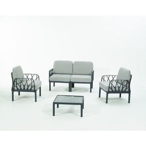 Salotto Garda da giardino 1 divano 2 poltrone e 1 tavolino polipropilene