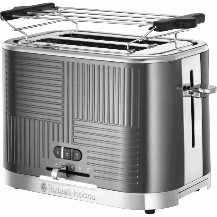 Image of Russell Hobbs 25250-56 Geo Steel Tostapane Tostapane, 4 Funzioni, Temperatura Regolabile, Scalda Forno, Pinza