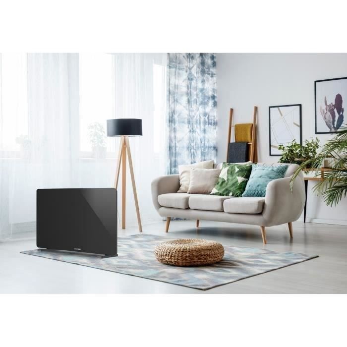 Radiatore convettore elettrico mobile oceanico - 2000 W - Termostato digitale - Nero