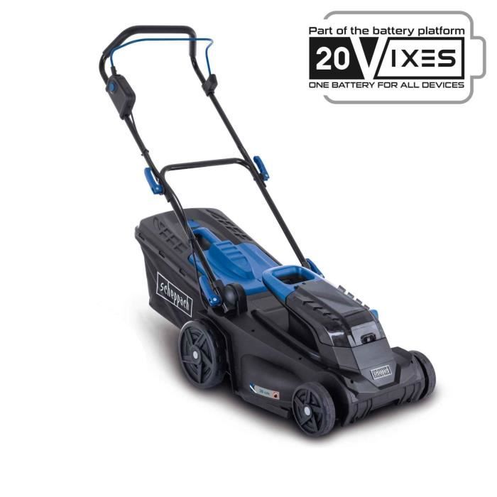 Rasaerba a batteria SCHEPPACH BC-MP380-X - 20V IXES - larghezza di taglio 38 cm - Mulching - senza batteria né caricabatterie