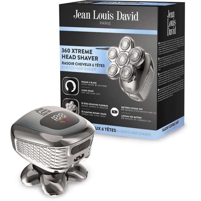 Image of Rasoio per capelli - JEAN LOUIS DAVID - JLD 360 XTREME HEAD SHAVER - 6 testine rotanti - Durata della batteria 60 min