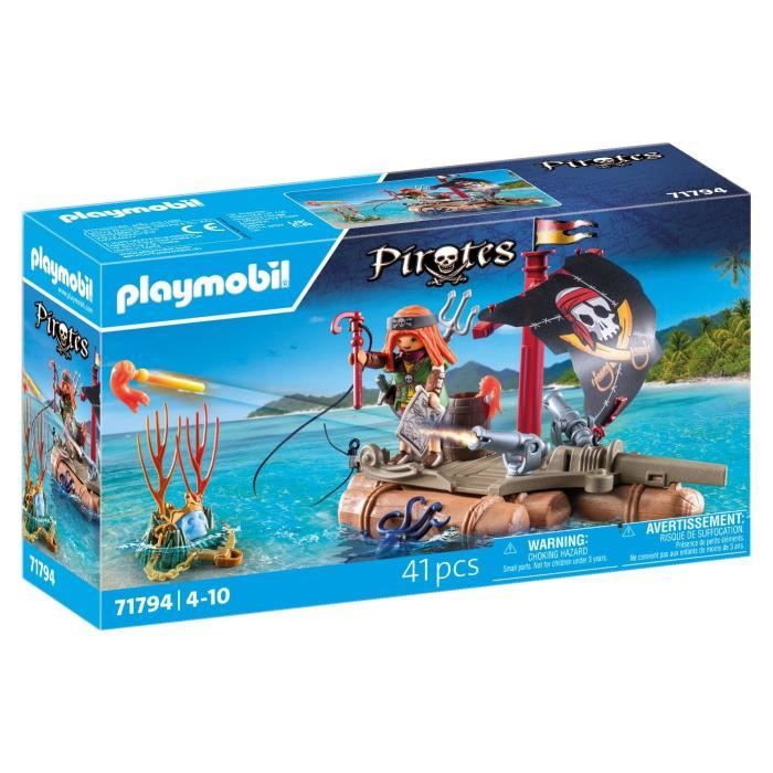Image of PLAYMOBIL 71794 Pirata con zattera galleggiante e tesoro