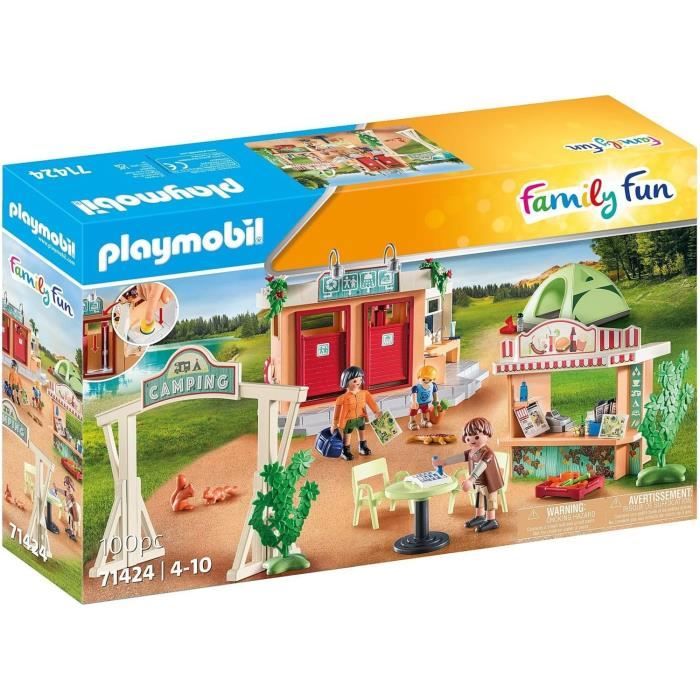PLAYMOBIL 71424 Camping - Il mondo del campeggio - con doccia funzionale e accessori - Dai 4 anni in su