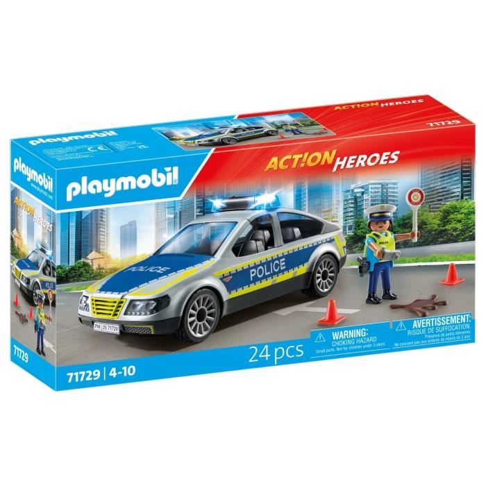 Image of PLAYMOBIL 71729 Auto della polizia con sirena e luce lampeggiante