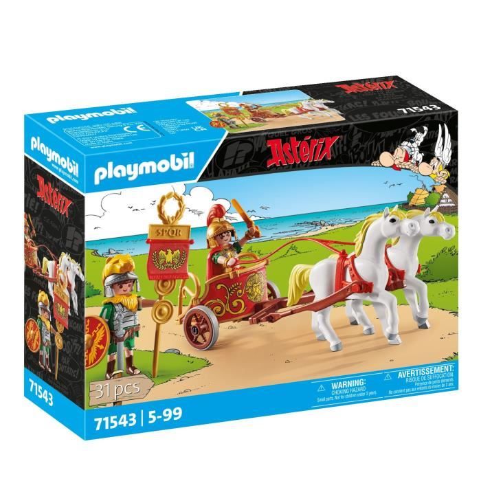 Image of PLAYMOBIL 71543 Asterix: Cesare con carro e cavalli