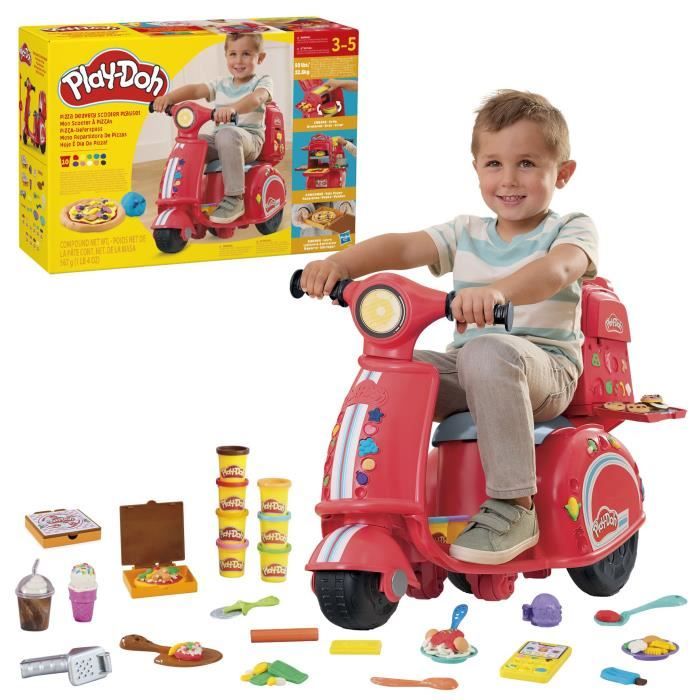 Image of Play-Doh My Pizza Scooter, giocattoli di pasta modellabile fai-da-te per bambini