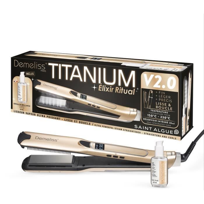 Image of Piastra Piastra a Vapore TITANIUM V2 ELIXIR RITUAL DEMELISS - 5 livelli di temperatura - Serbatoio 30ml - Fino a 230c