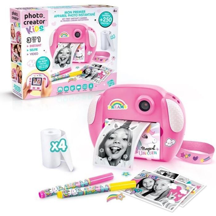 Image of PHOTO CREATOR - Fotocamera a stampa istantanea Junior - Tema Unicorno - CLK 013 - Canal Toys