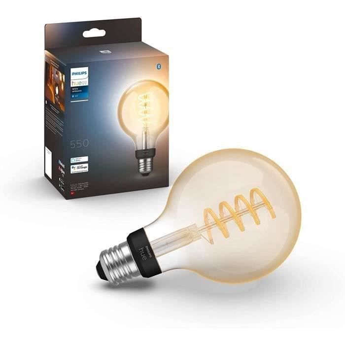 Image of Philips Hue bianco Ambiance, LED Connected LED E27 Filament G93 Globe, Bluetooth, lavora con Alexa, Google e HomeKit