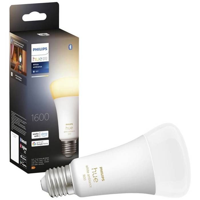 Image of Philips Hue bianco Ambiance, lampadina LED collegata E27, equivalente 100W, 1600 Lumen, Bluetooth Compatibile