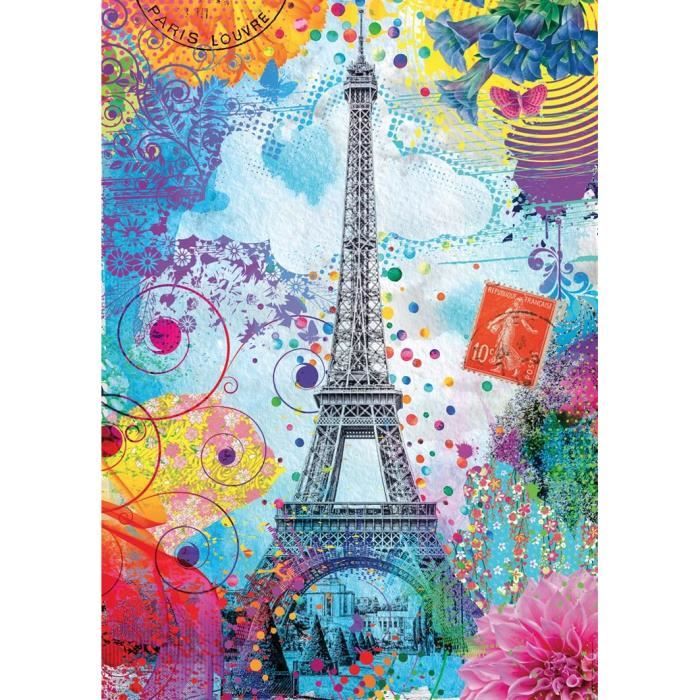 Image of Nathan-Puzzle 1500 pezzi-Torre Eiffel multicolore/Lars Stewart-Adulti e bambini dai 14 anni-Puzzle di qualità Premium-12000950