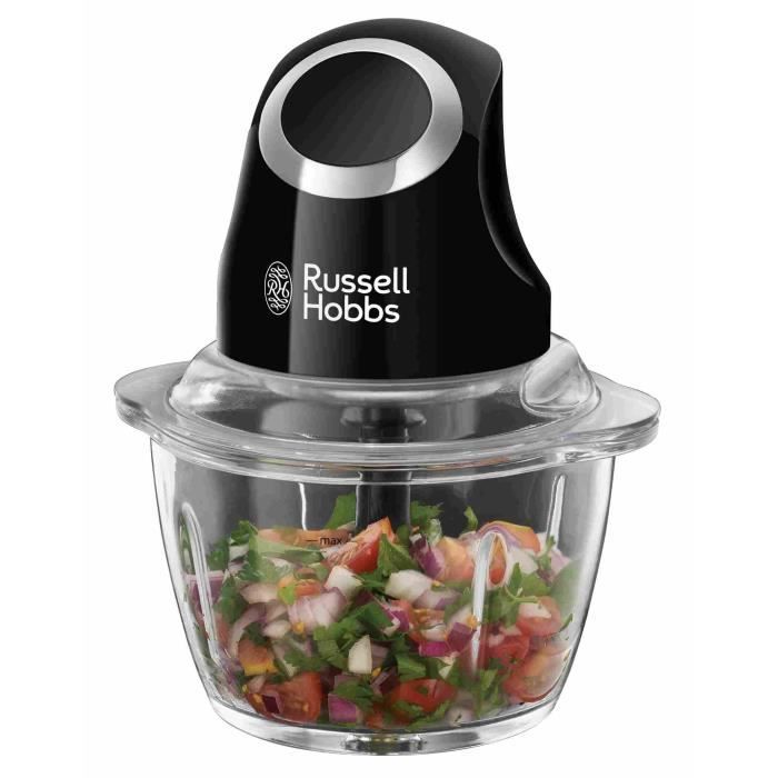 Image of Mini tritatutto - RUSSELL HOBBS - Desire 24662-56 - 200 W - Ciotola in vetro da 1 L - Lame in acciaio inossidabile - Nero opaco