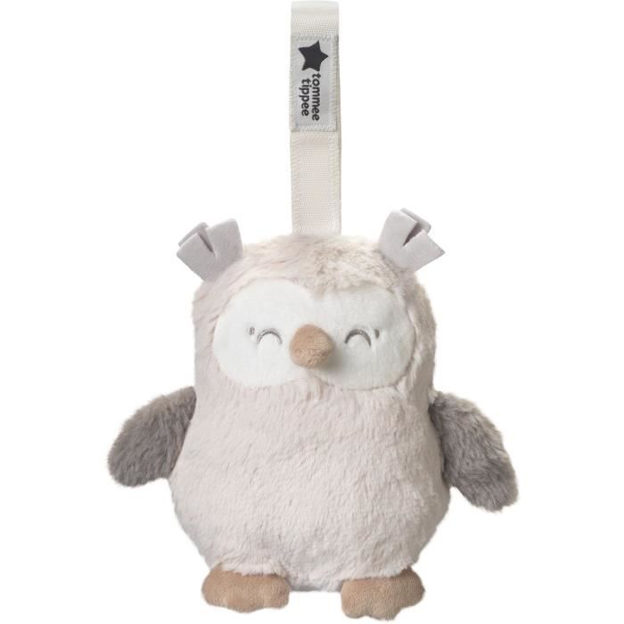 Mini peluche - TOMMEE TIPPEE - Ollie il gufo - Aiuto per dormire da viaggio - 6 suoni - Ricaricabile tramite USB - Lavabile in lavatrice