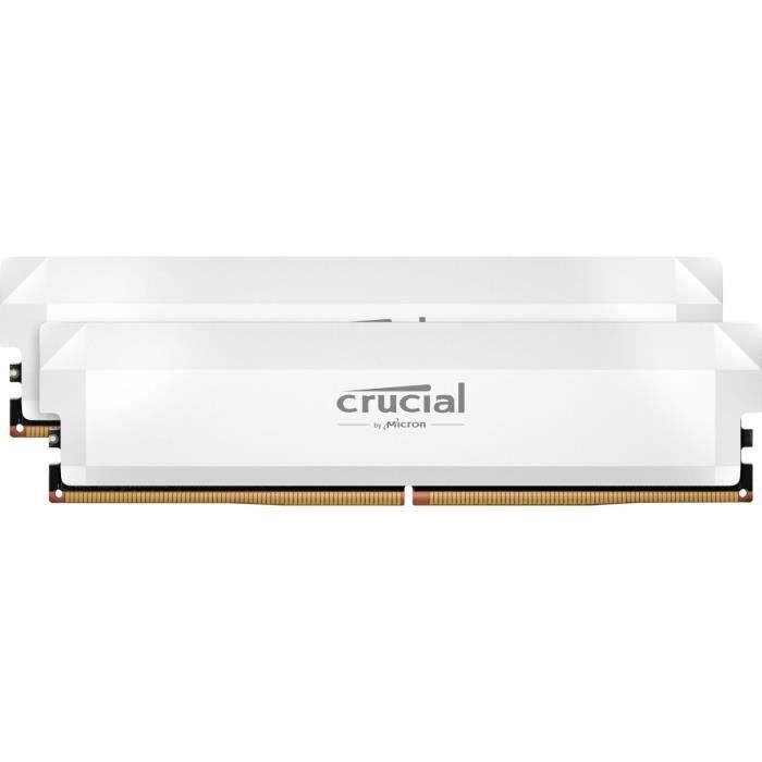 Memoria RAM CRUCIAL DDR5 PRO - Overclocking Edition - Kit 64 GB (2 x 32 GB) - 6000 MT/s - CL40 - UDIMM - Bianco