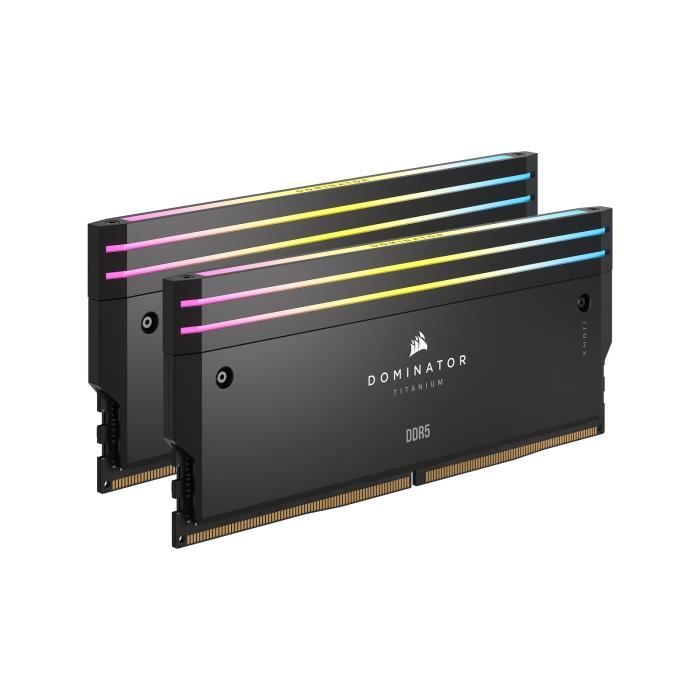Memoria RAM - CORSAIR - Dominator Titanium RGB DDR5 - 64GB 2x32GB DIMM - 6600 MT/s - Intel XMP 3.0 - 1,40 V - Nero (CMP64GX5M2X6600C3