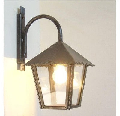 Image of LANTERNA A MURO HEIDI IN FERRO BATTUTO LAMPADE LAMPIONE APPLIQUE LANTERNE