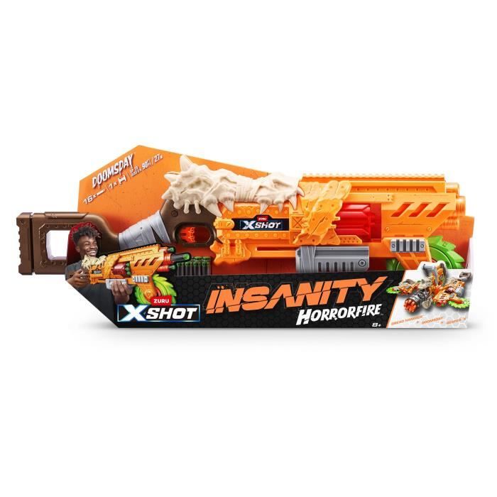 Image of Lanciatore di freccette - ZURU - X-SHOT Horrorfire Doomsday - Lama rotante in schiuma - Gittata 27 m - 16 freccette incluse