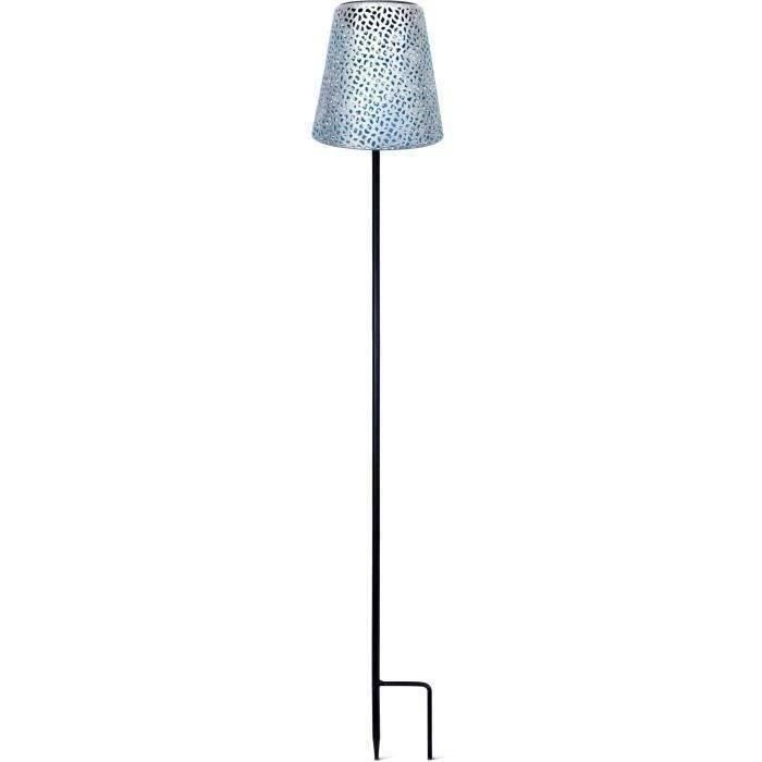 Image of Lampada solare - GARDEN ID argento - 12 h70 cm - Autonomia 6-8 ore - Piede stabilizzatore - Tasto on/off - Batteria AAA.